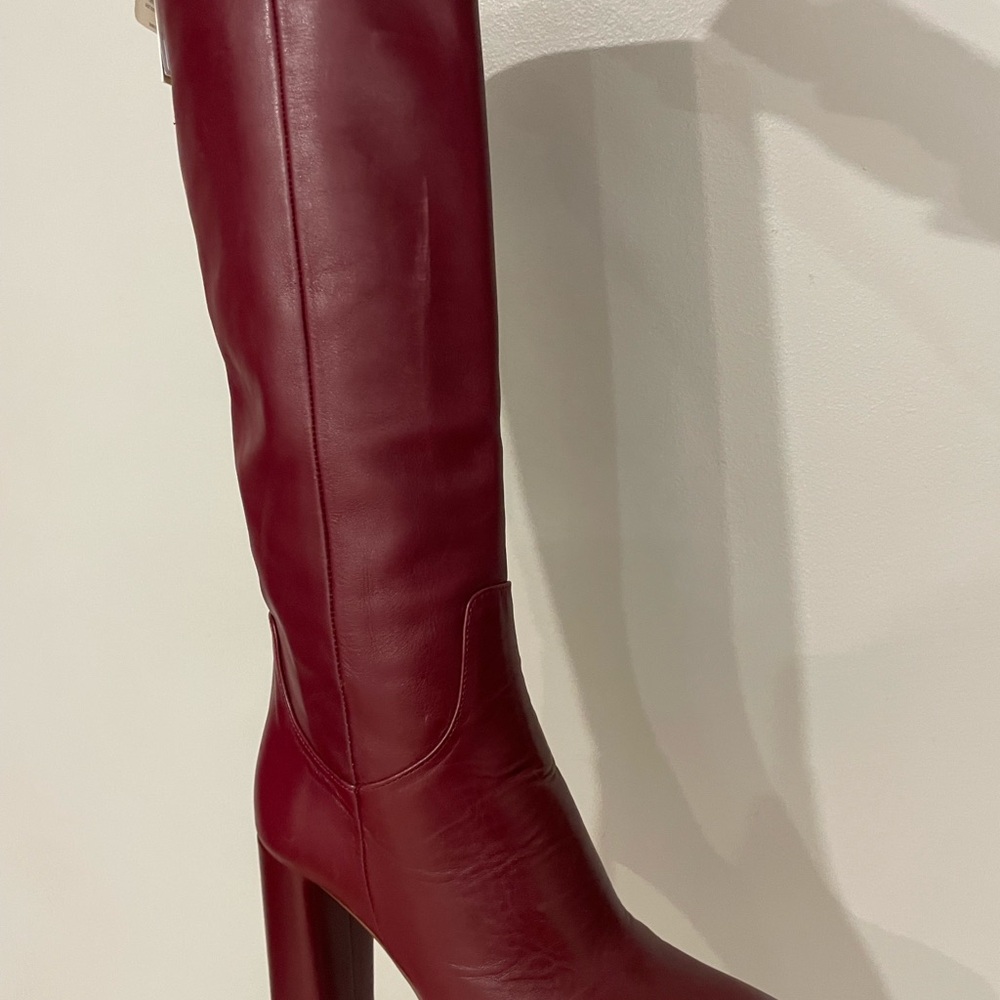 Zara burgundy leather boots - Picture 8 of 12